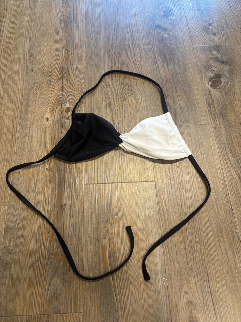 Black and White Shein Bathing Suit Top